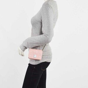 Burberry Pink Quilted Lambskin Leather Micro Lola Flap Bag